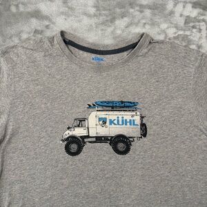Kuhl Mog Shirt Mens L Gray Wildfibre Organic Cotton Truck Graphic Tee Outdoor